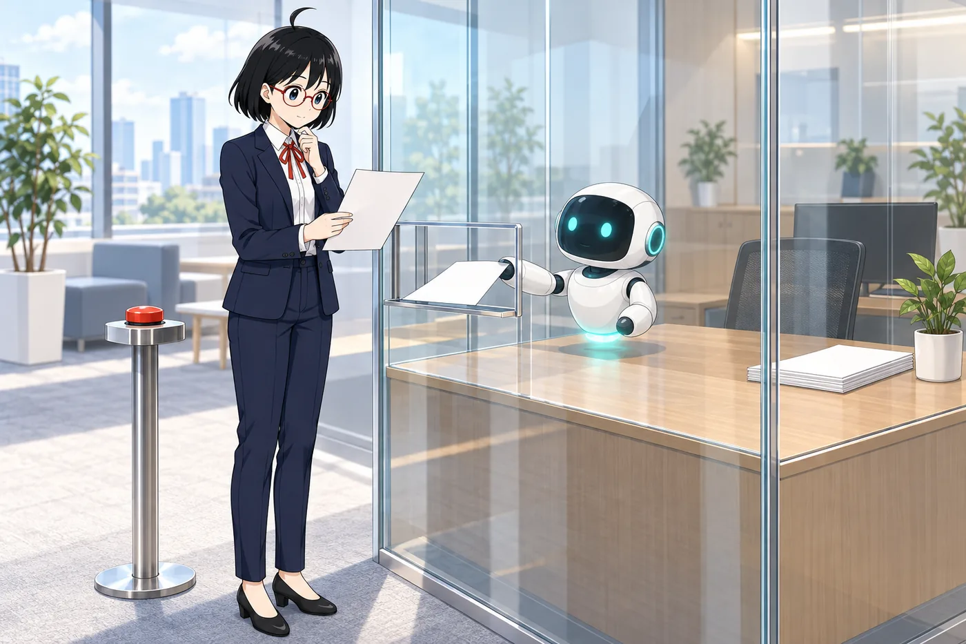 AIが扱える資料を限定し、外部への操作を人が確認できる業務環境（イメージ図）