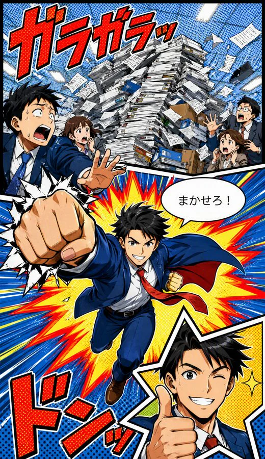 大量の資料を漫画で解決する企業向け漫画作例