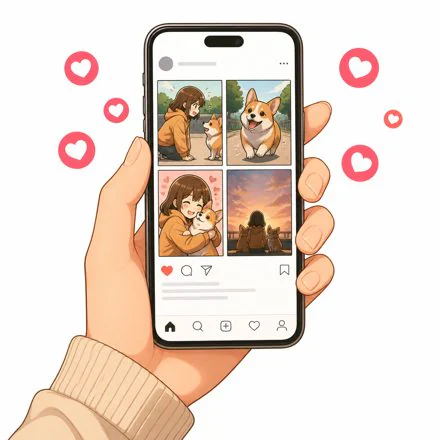 スマートフォンに漫画形式のSNS投稿を表示した活用例