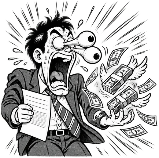 高い見積りに驚く会社員の漫画イラスト
